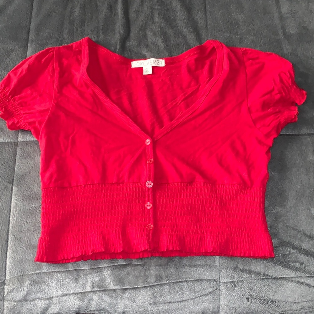 Red crop top